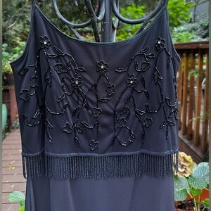 Vintage 90s Black Beaded Dress